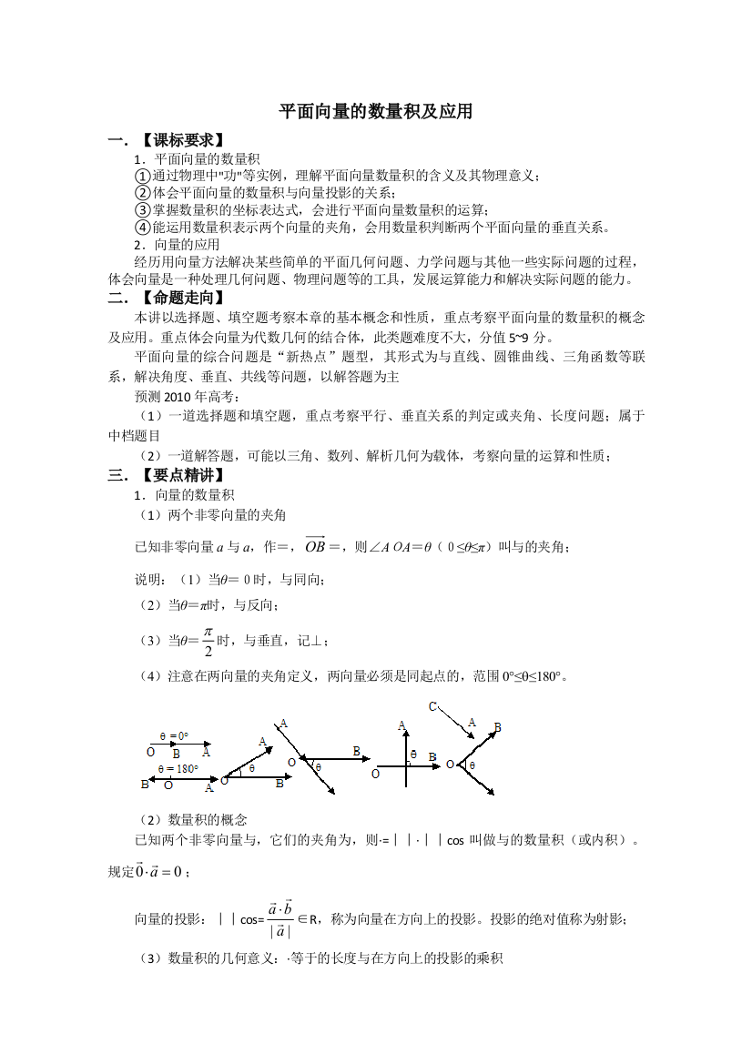 平面向量的数量积15138