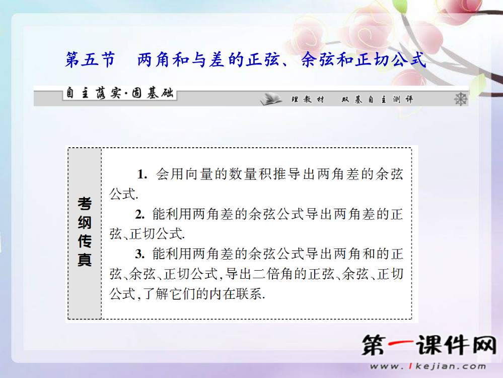 两角和与差的正弦、余弦和正切公式--2013届高考理科数