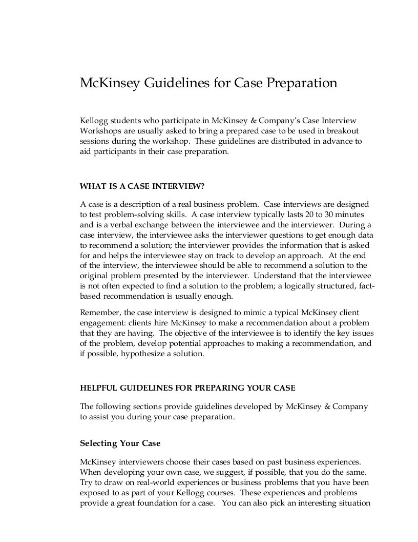 咨询入门系列：麦肯锡面试指南mckinseyguidelinesforcasepreparation