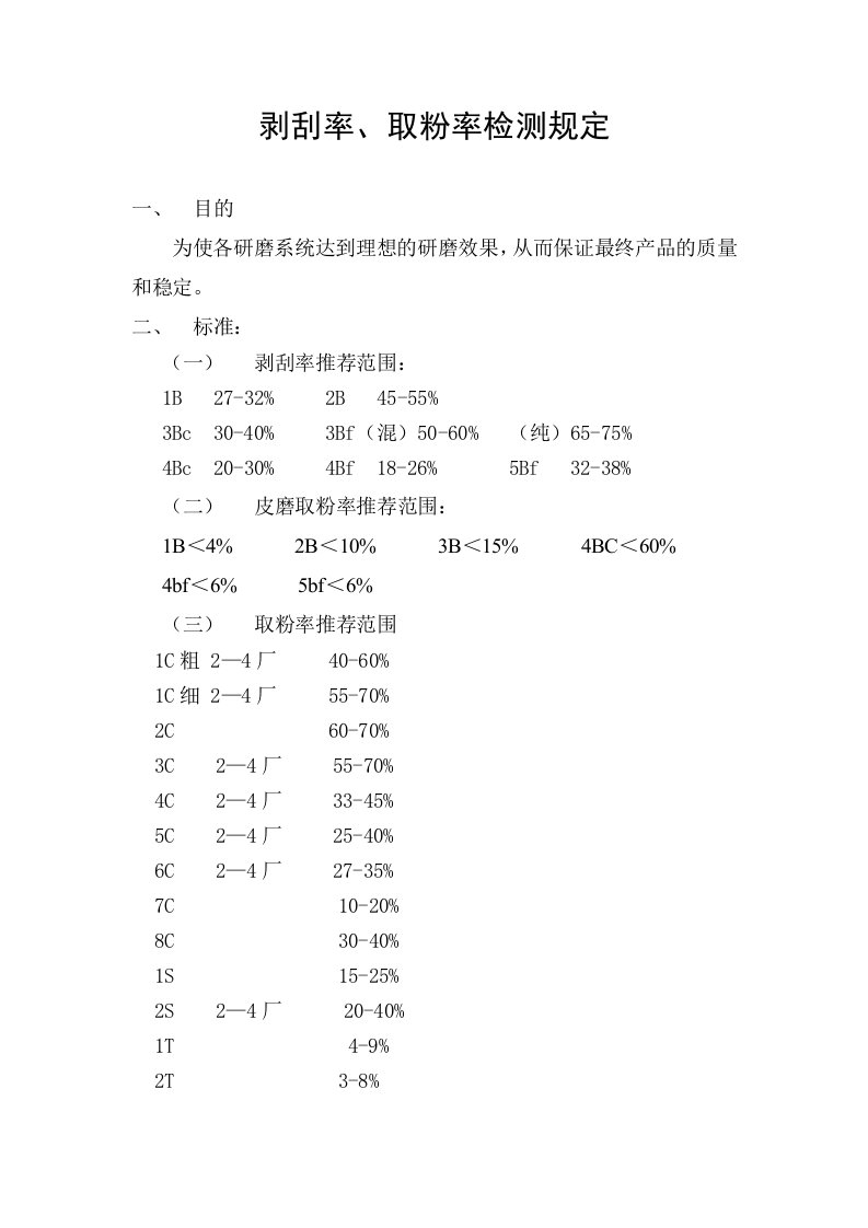 剥刮率、取粉率检测规定