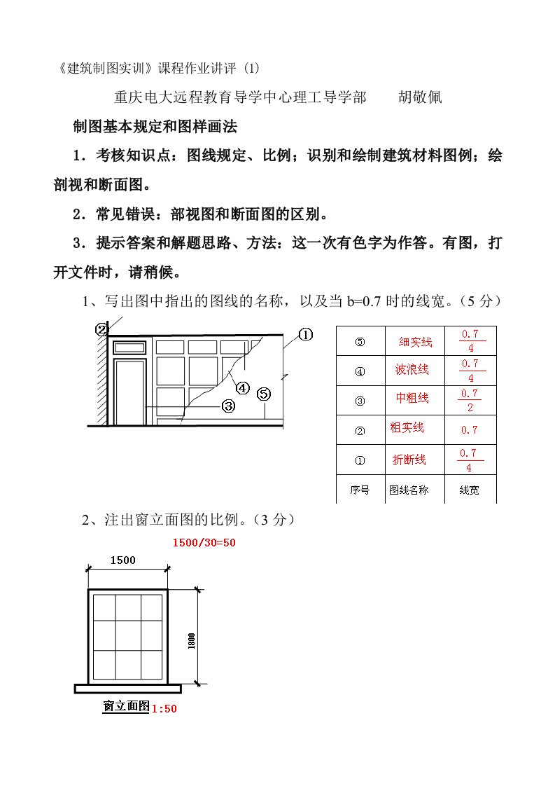 [应用]建筑制图基础实训作业答案