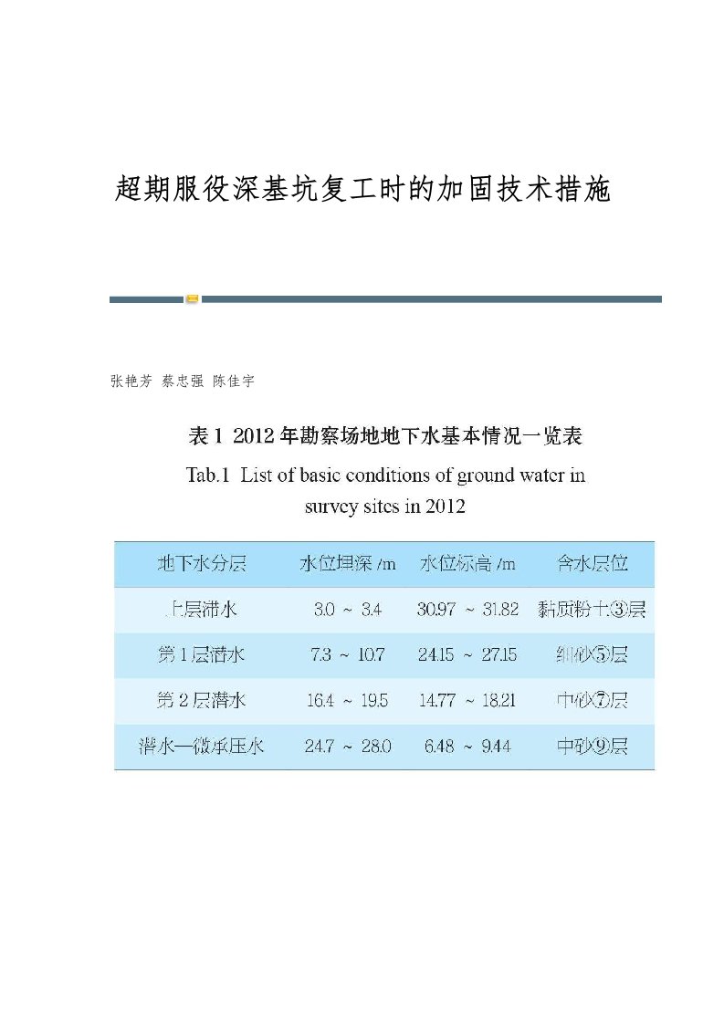 超期服役深基坑复工时的加固技术措施