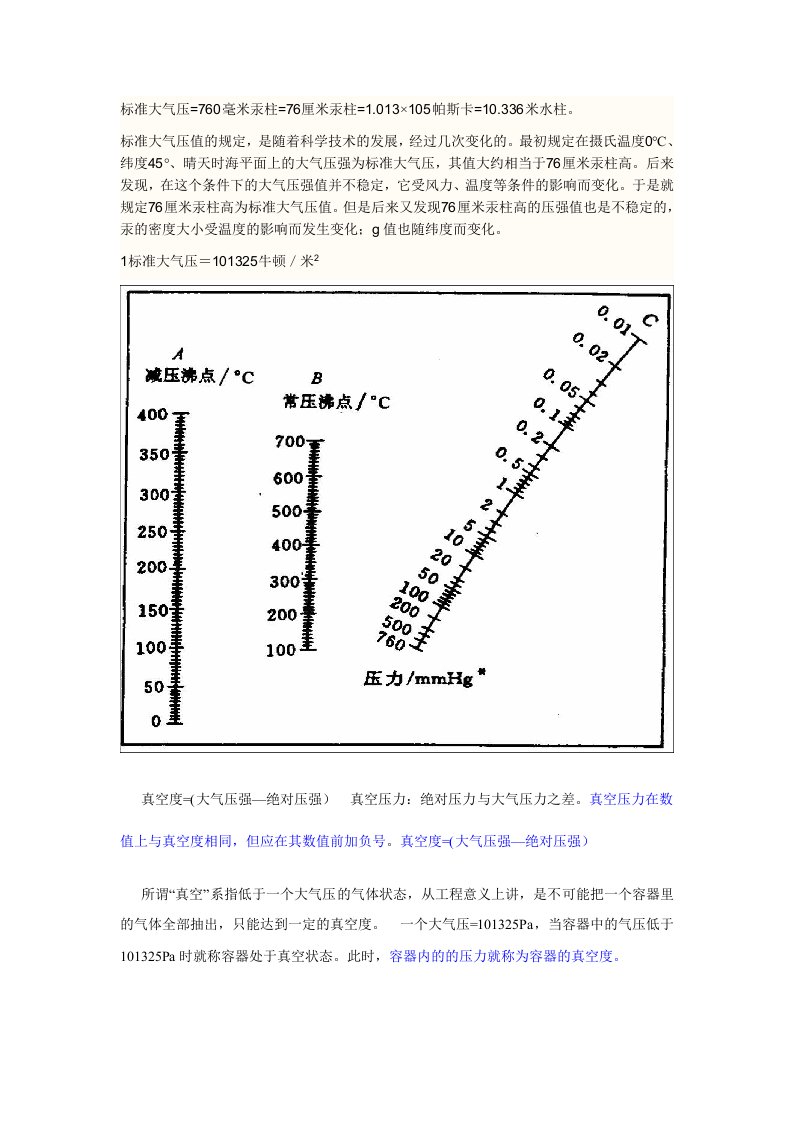 真空度与沸点的关系