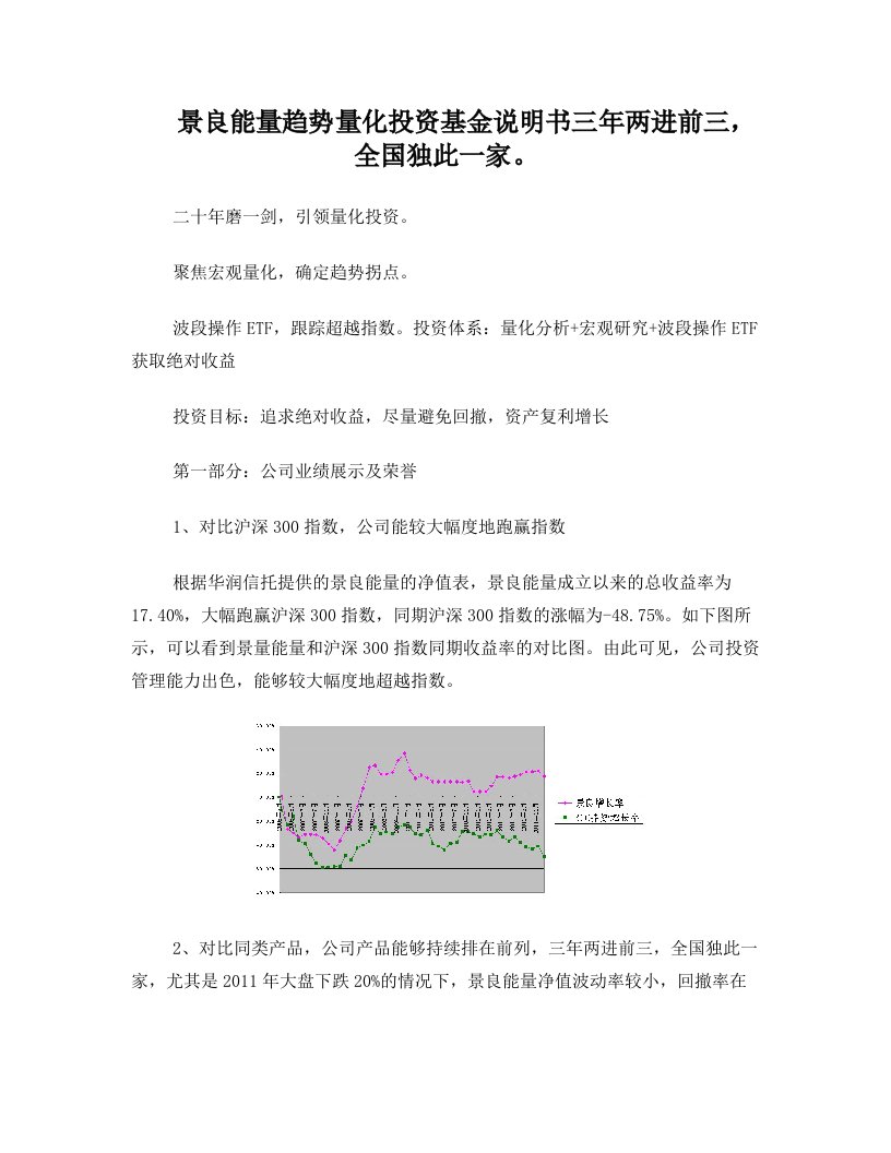 景良能量趋势量化投资基金产品说明书