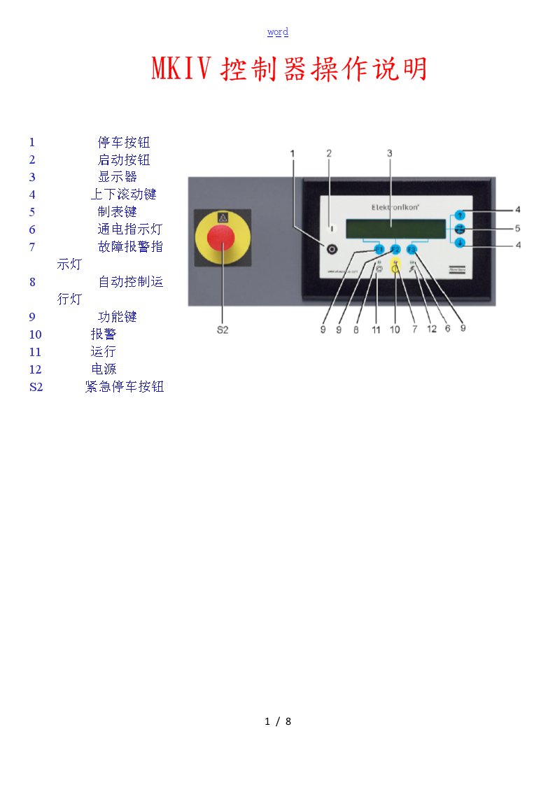 阿特拉斯空压机操作说明书