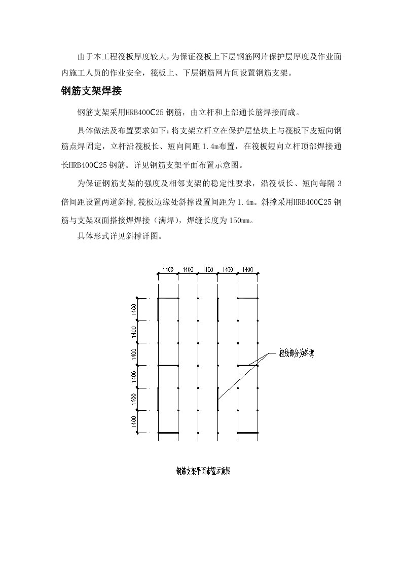 筏板钢筋支架施工方案