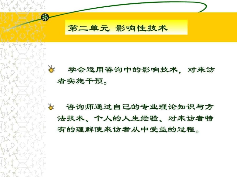 心理咨询技能第三节--会谈技术之影响性技术