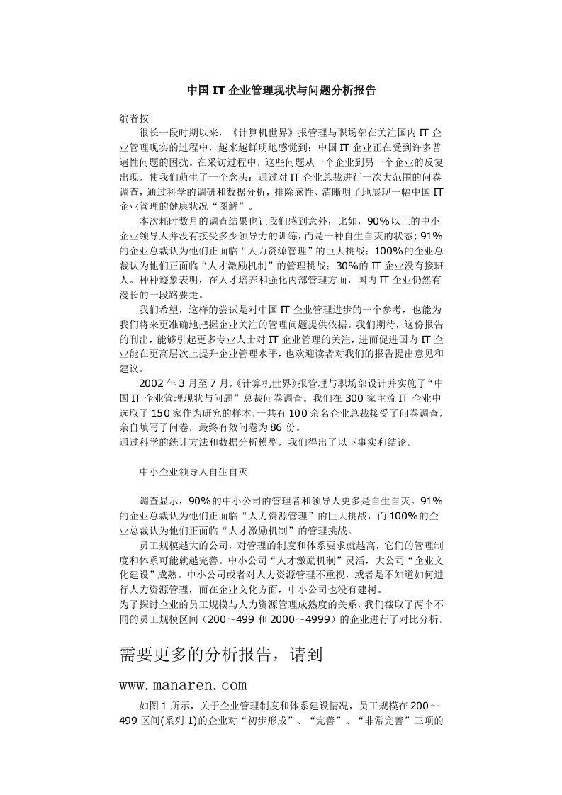 中国IT行业-企业管理现状与问题分析报告