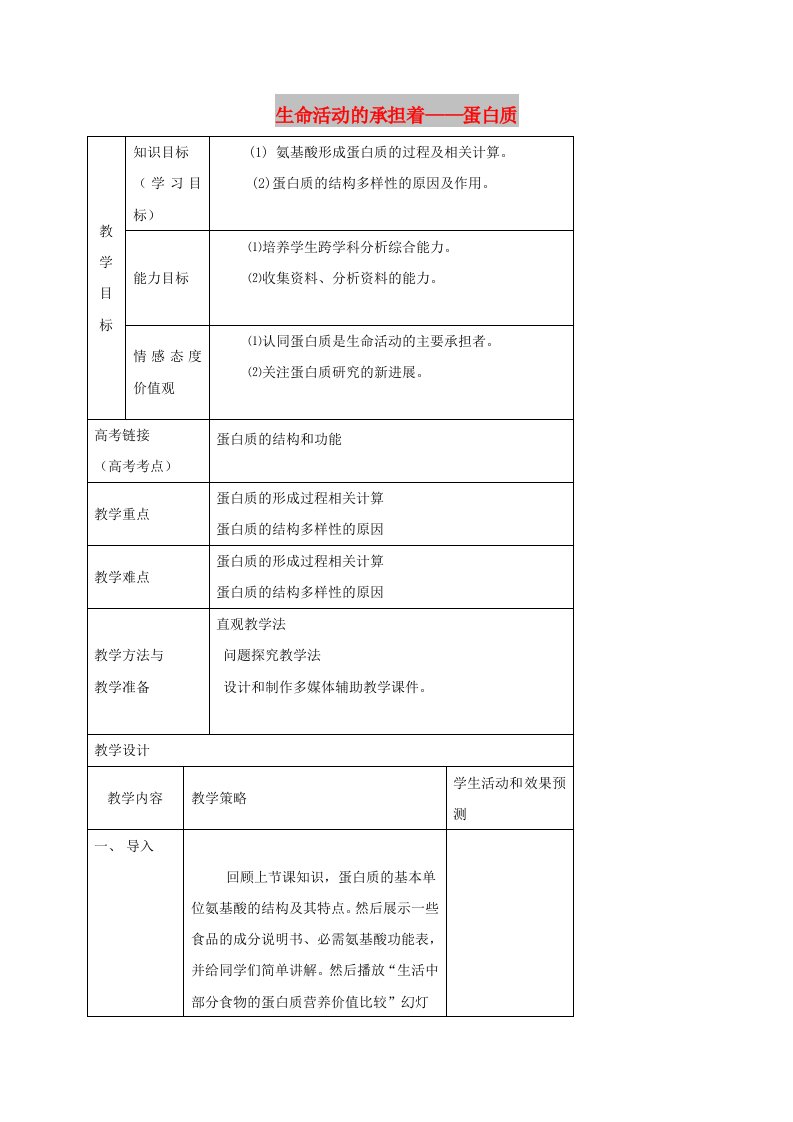 内蒙古开鲁县高中生物