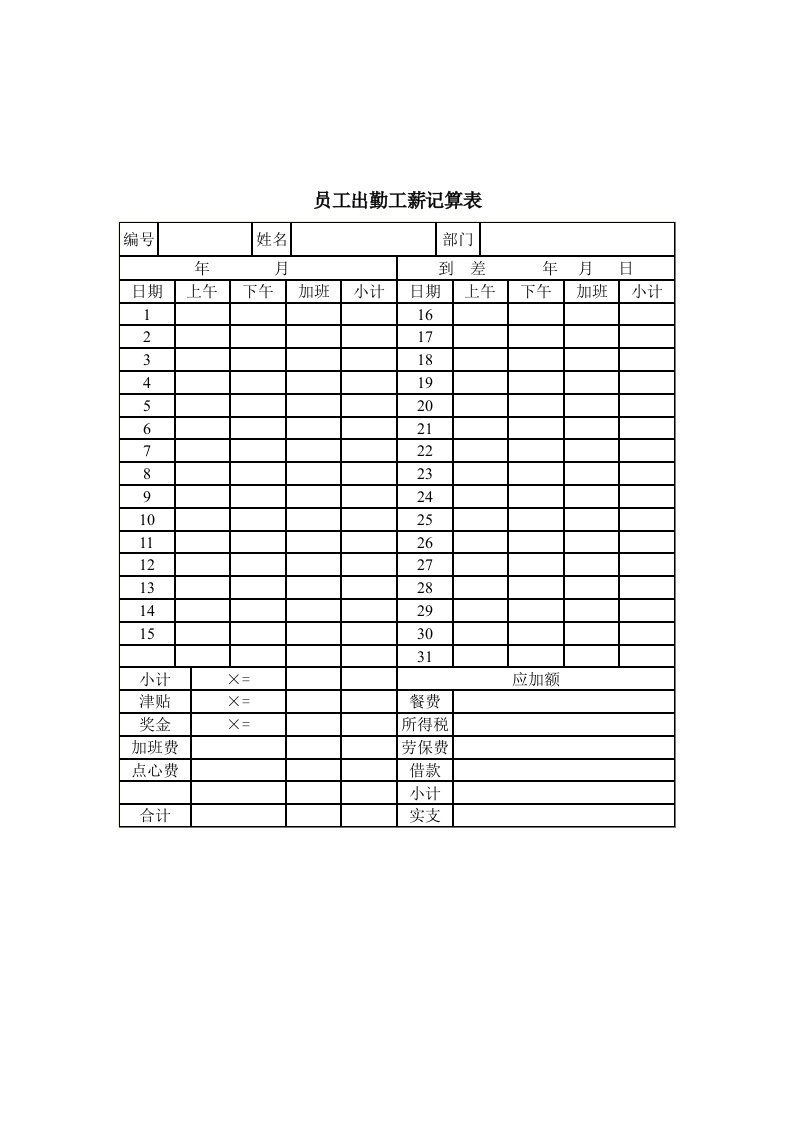 员工工资调查表大全26