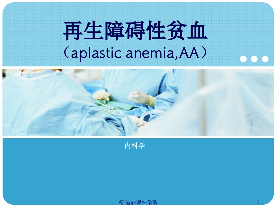 内科学再生障碍性贫血PPT课件