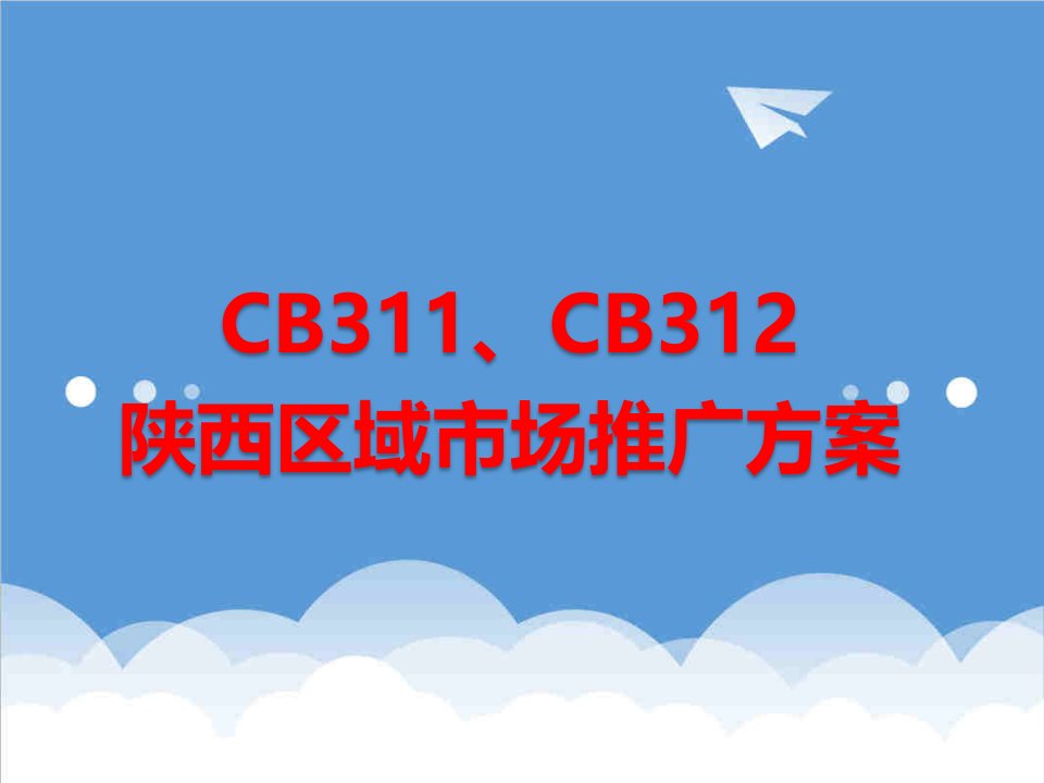 推荐-CB311、CB312陕西区域市场推广方案