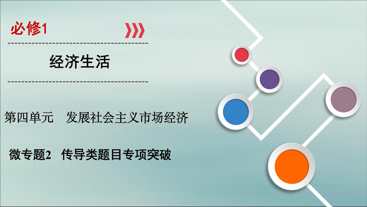 2020版高考政治经济生活第四单元发展社会主义市场经济微专题2传导类题目专项突破课件