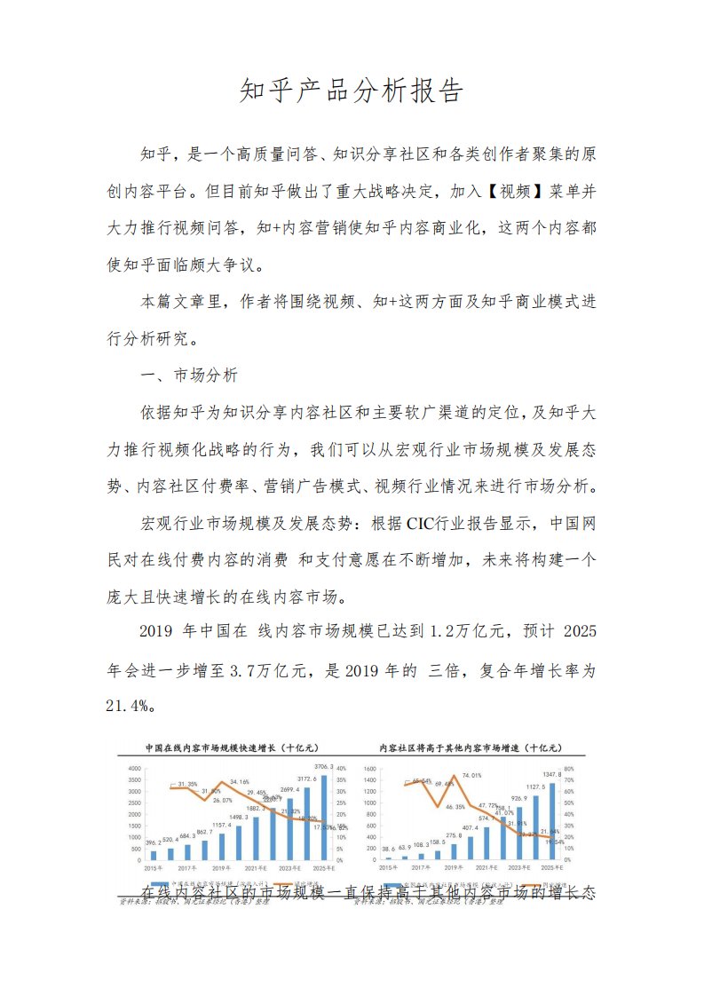 知乎产品分析报告