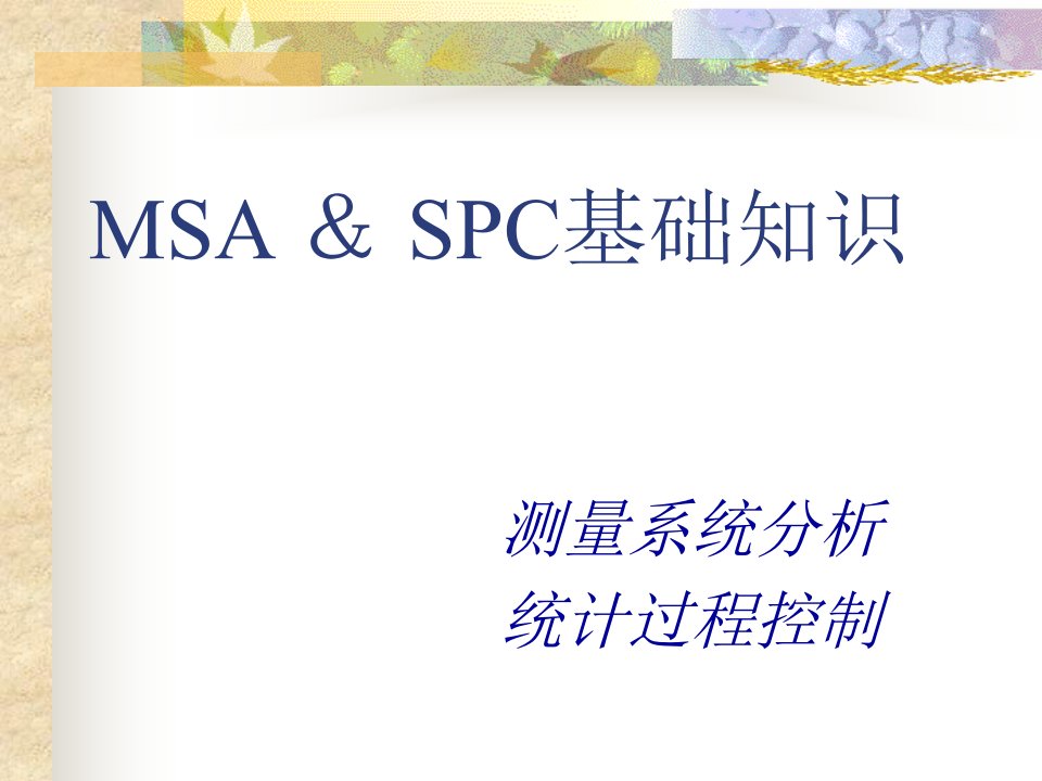 MSA＆SPC基础知识