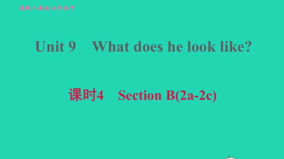 安徽专版2022春七年级英语下册Unit9Whatdoeshelooklike课时4SectionB2a－2c习题课件新版人教新目标版