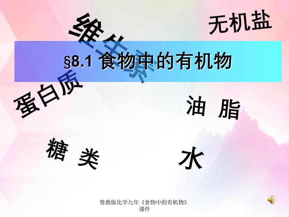 鲁教版化学九年《食物中的有机物》课件