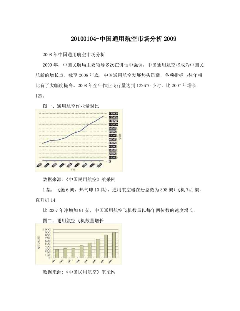 20100104-中国通用航空市场分析2009