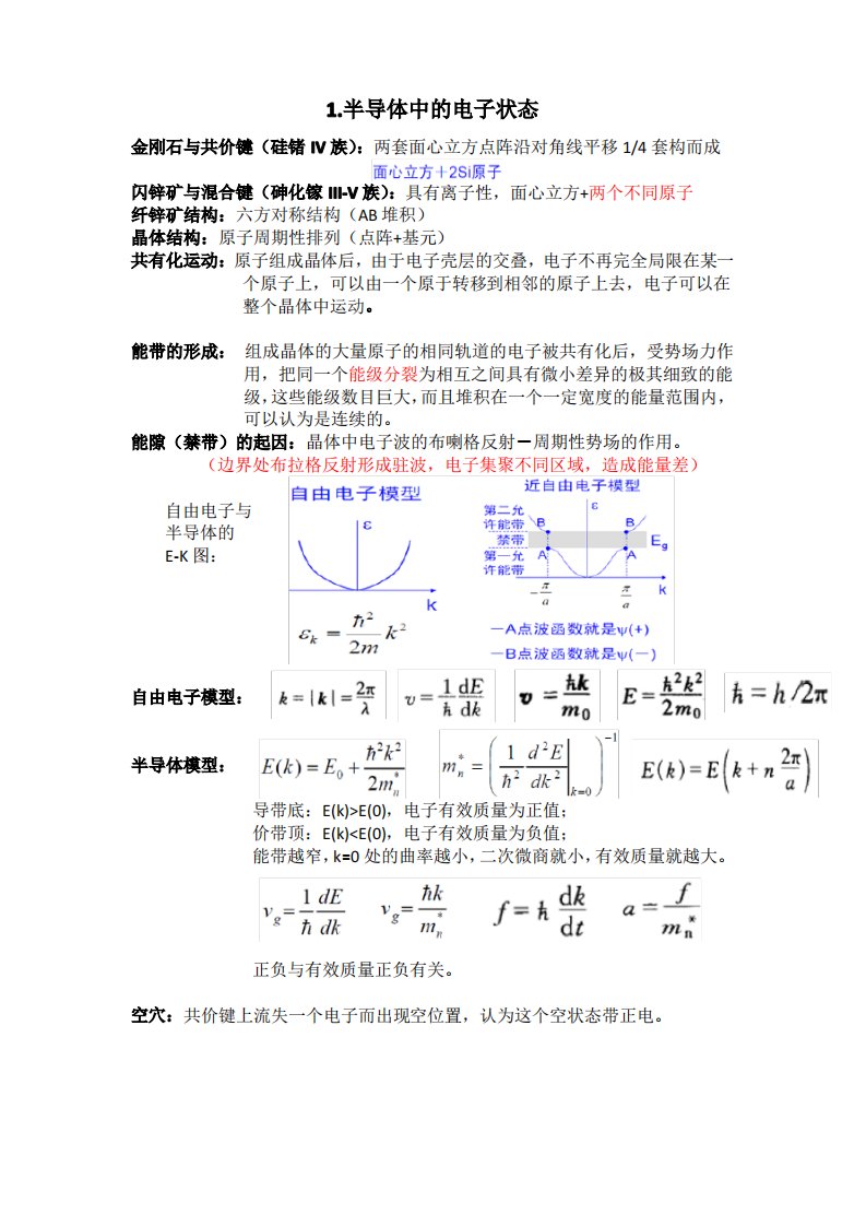 (完整word版)半导体物理刘恩科考研复习总结,推荐文档