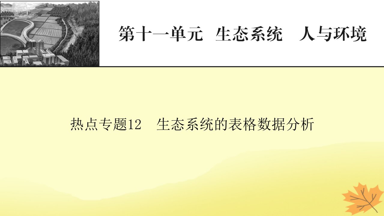 2023版高考生物一轮总复习热点专题12生态系统的表格数据分析课件