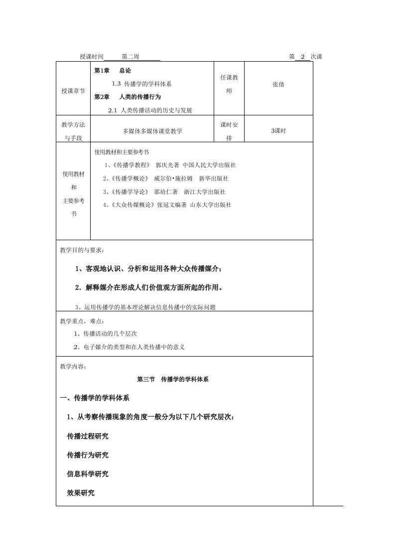 传播学教案2第二周