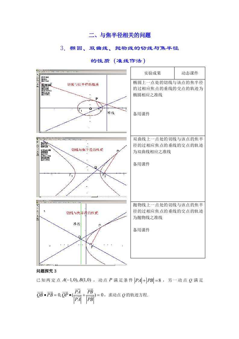 与焦半径相关的问题