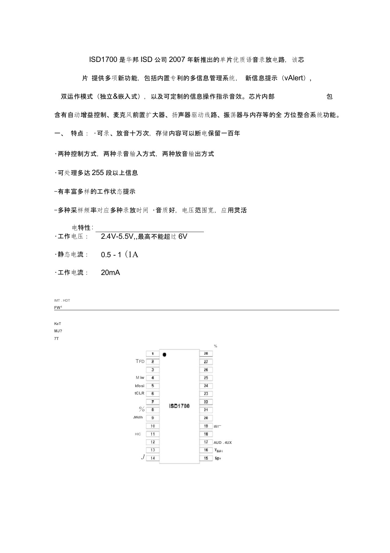 语音芯片1760资料