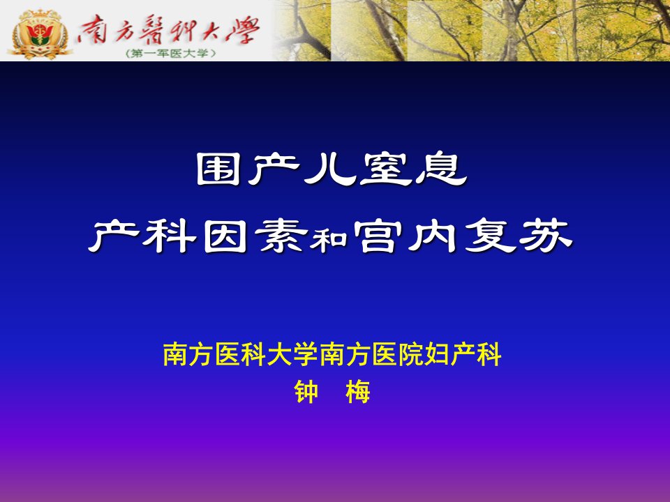 围产儿窒息产科因素和宫内复苏课件