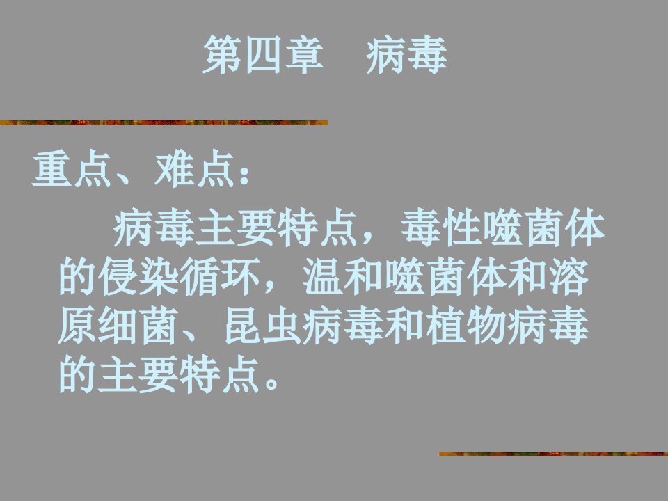 病毒形态及生活特性