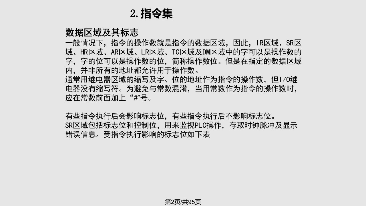 欧姆龙PLC指令集讲义