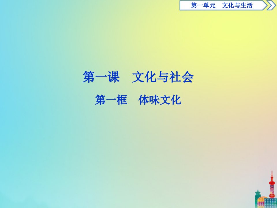 20222023高中政治第一单元第一课第一框体味文化课件新人教版必修