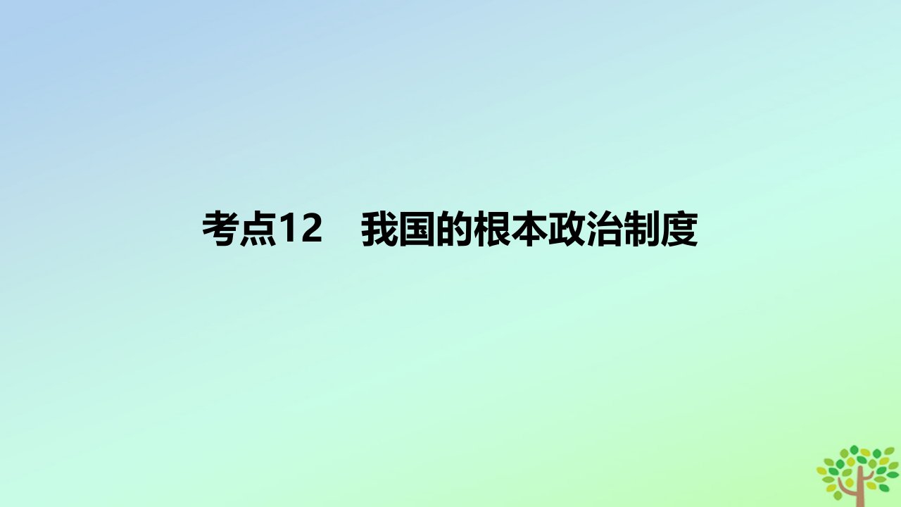 2024版高考政治一轮复习专题基础练专题六人民当家作主考点12我国的根本政治制度作业课件