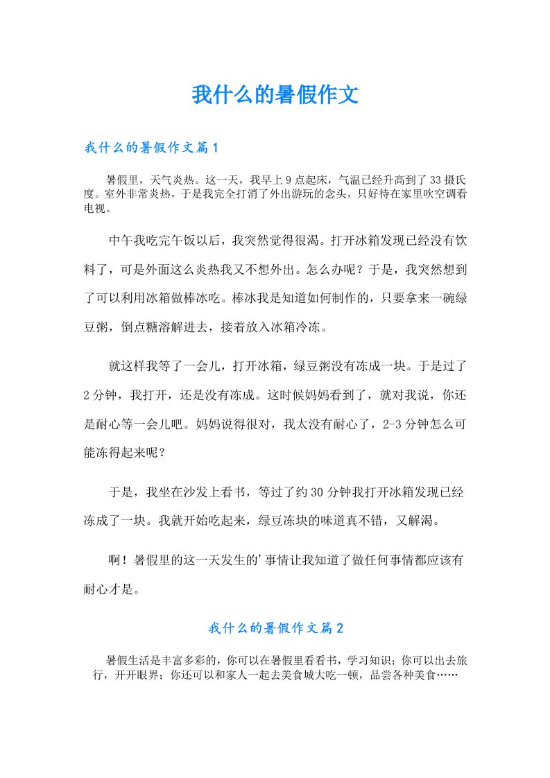 我什么的暑假作文