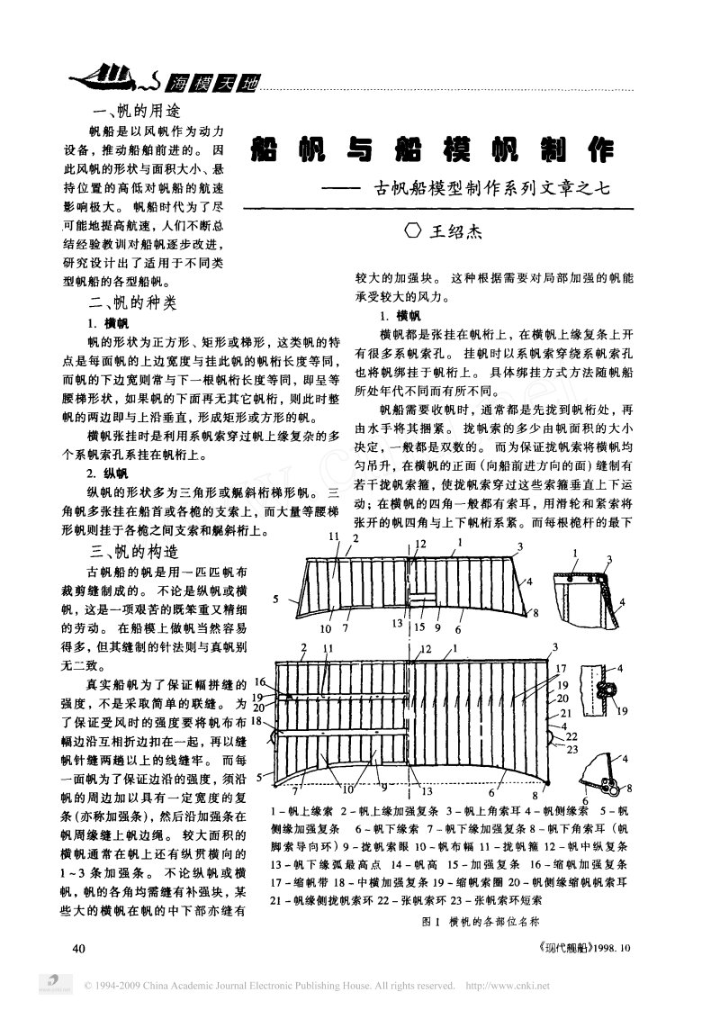 船帆与船模帆制作_古帆船模型制作系列文章之七.pdf