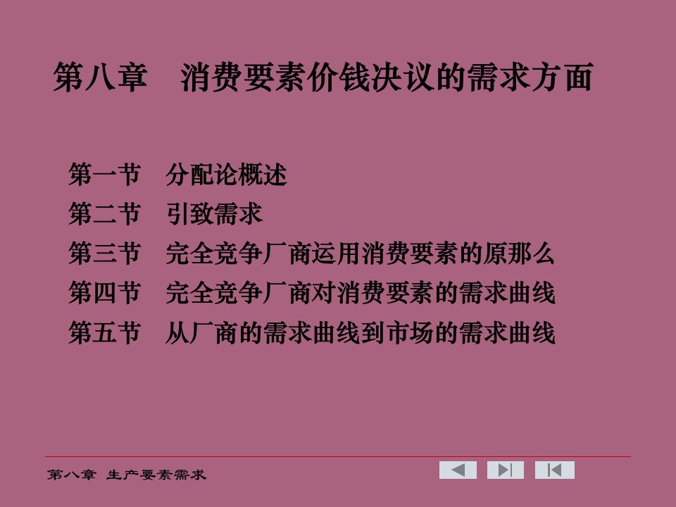 西方经济学第八章生产要素价格决定的需求方面ppt课件