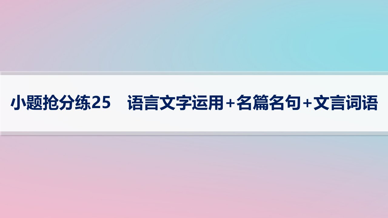 适用于新高考新教材2024版高考语文二轮复习小题抢分练25语言文字运用