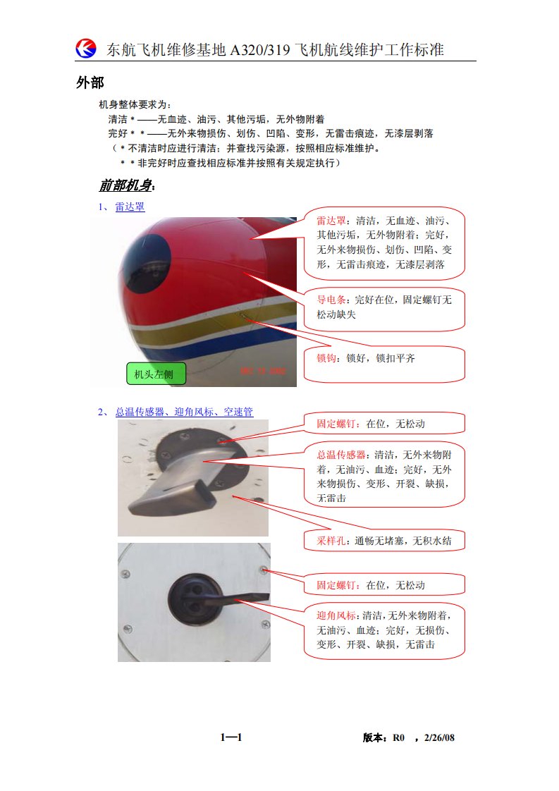 A320绕机航线检查标准