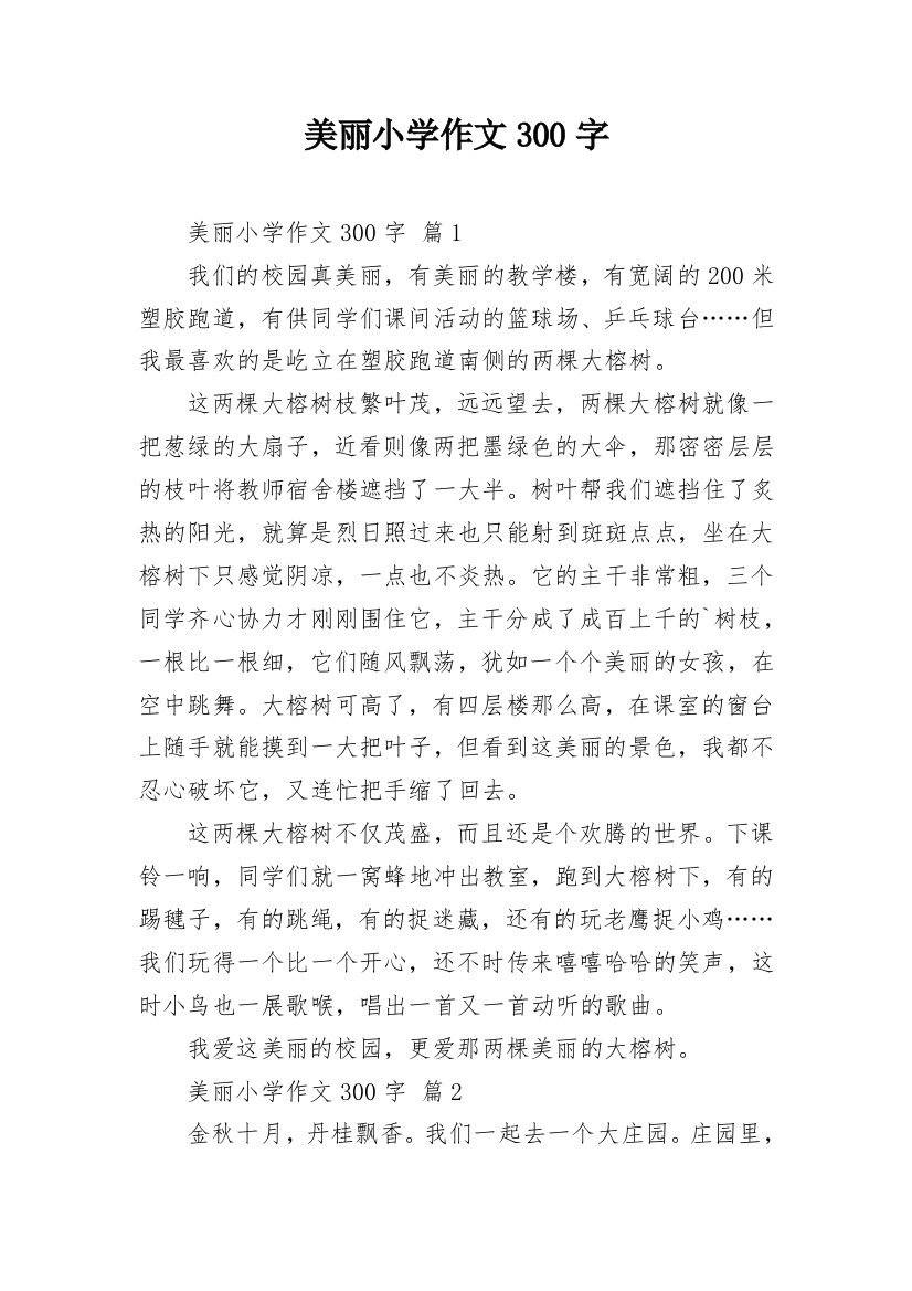 美丽小学作文300字_81