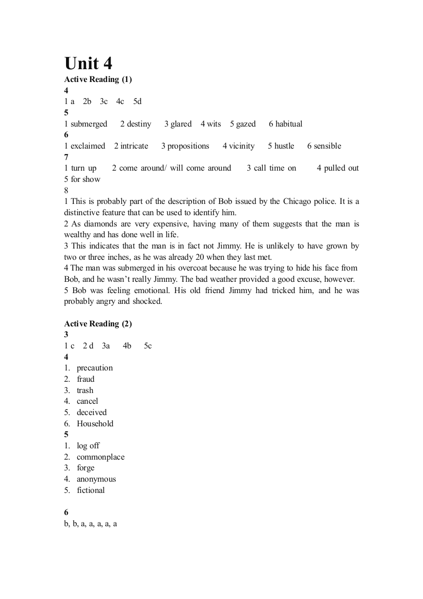 (第二版)新标准大学英语综合教程Boo2Unit-4课后答案