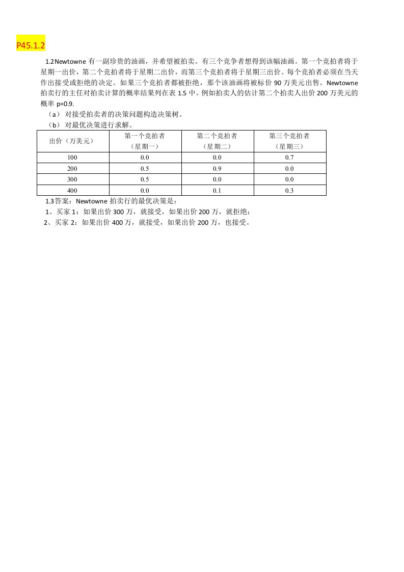 数据模型与决策--作业大全资料