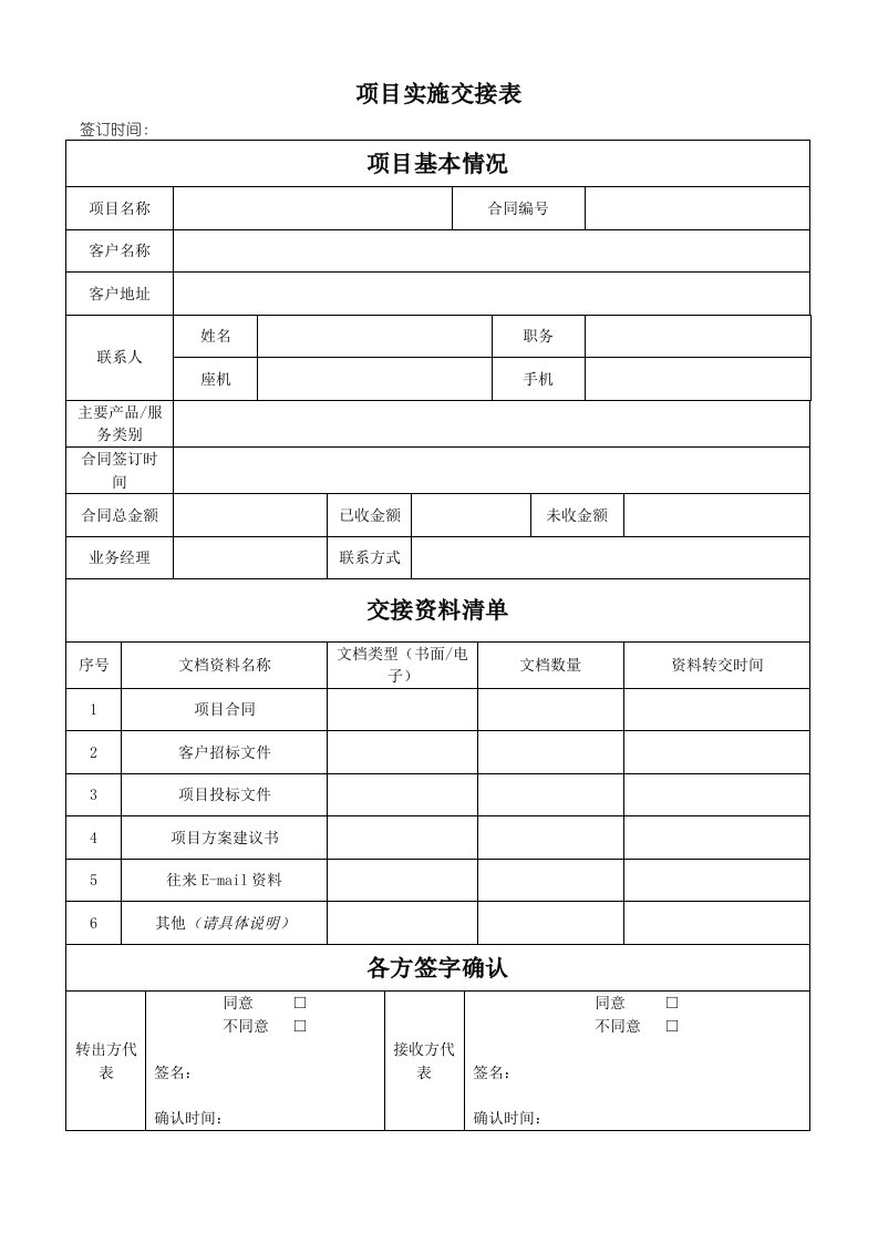 工程施工表格汇总