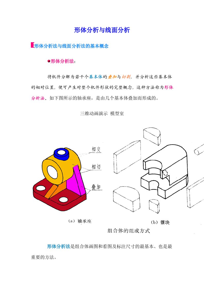 CAD电子教案形体分析与线面分析