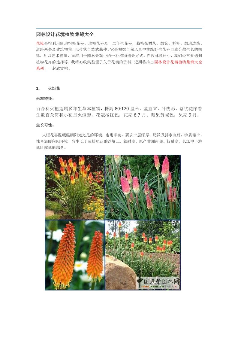 园林设计花境植物集锦大全