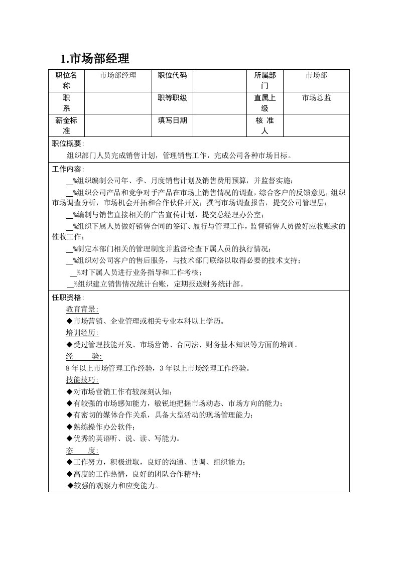 职业经理人-1市场部经理