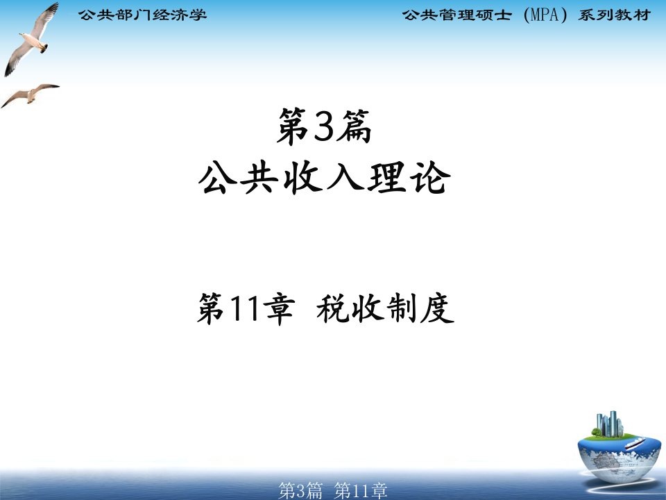 MPA公共部门经济学第11章税收制度ppt课件