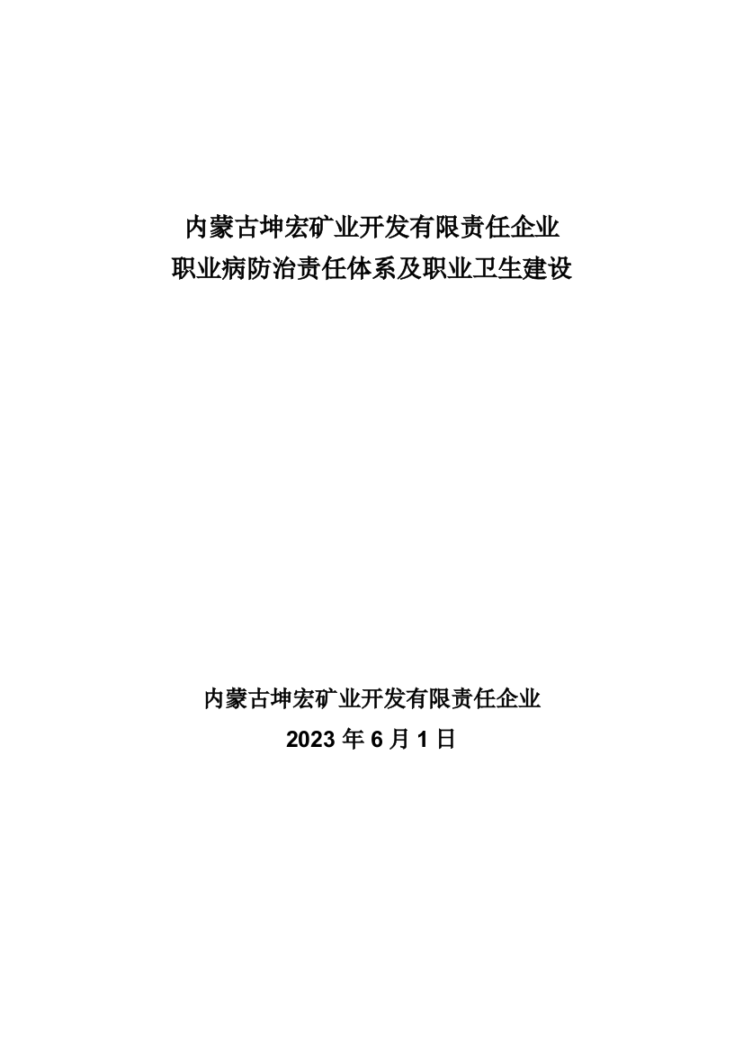 公司职业病防治责任体系及职业卫生建设概述