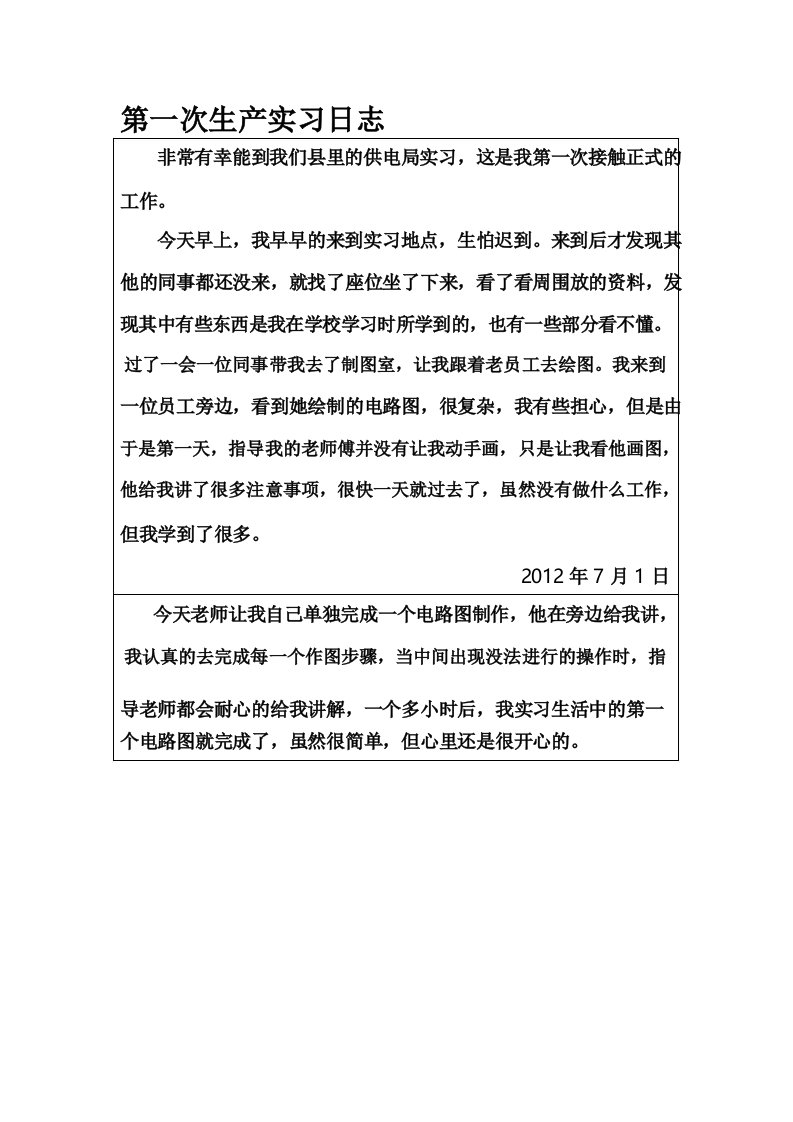 八篇绘图员实习日志