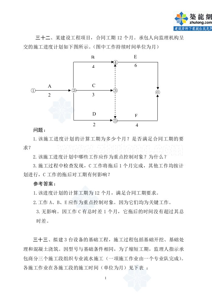 水利工程监理考试案例分析3