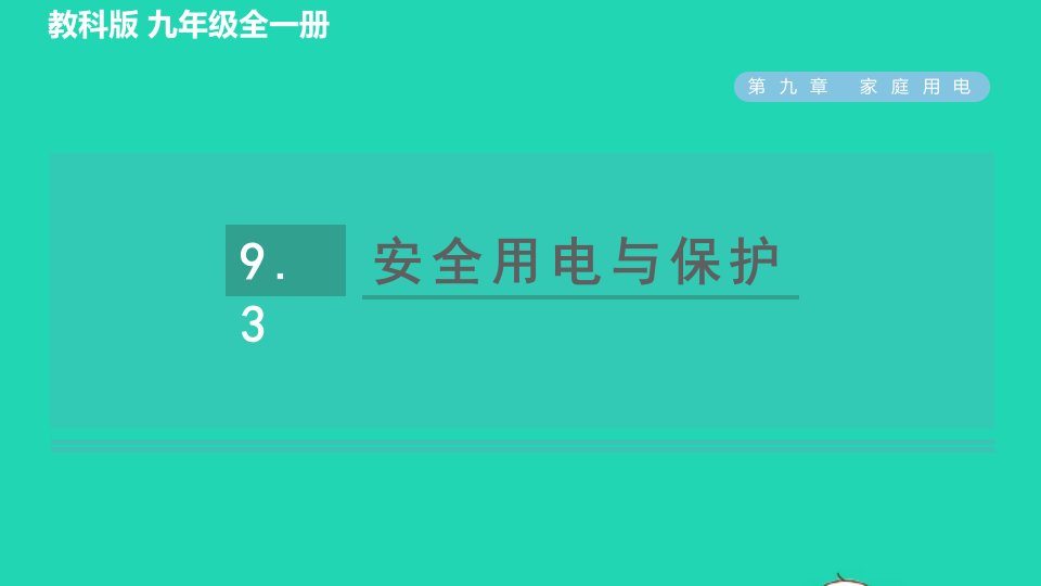 2022九年级物理下册第九章家庭用电9.3安全用电与保护习题课件新版教科版