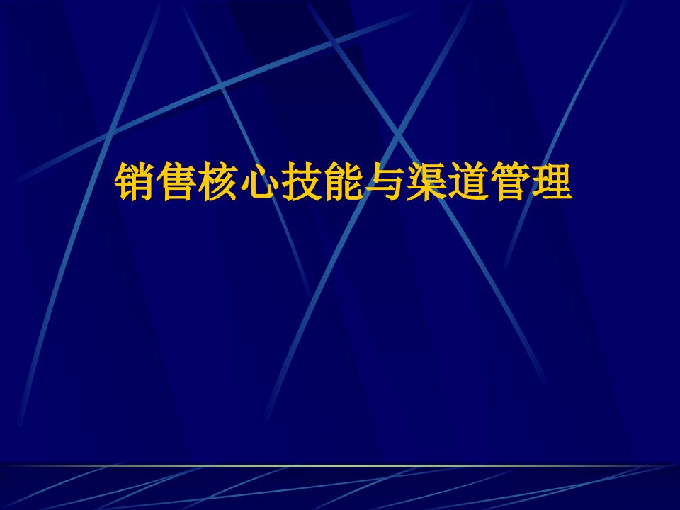 [精选]销售核心技能与渠道管理课件